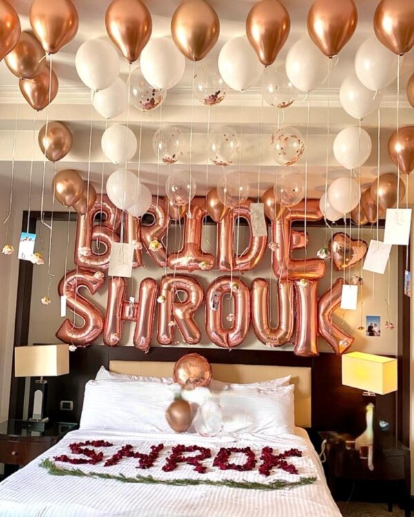 Balloons bride room decoration