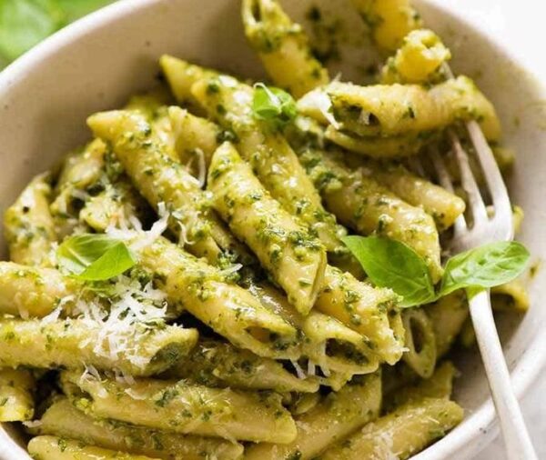 Pasta with pesto sauce by Bites