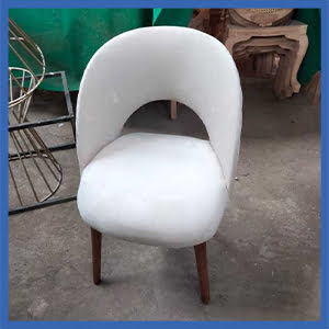 White Roundback Wooden Chair
